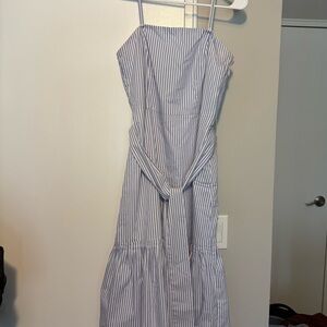 Banana Republic Blue and White Striped Midi Dress s 2 nwot